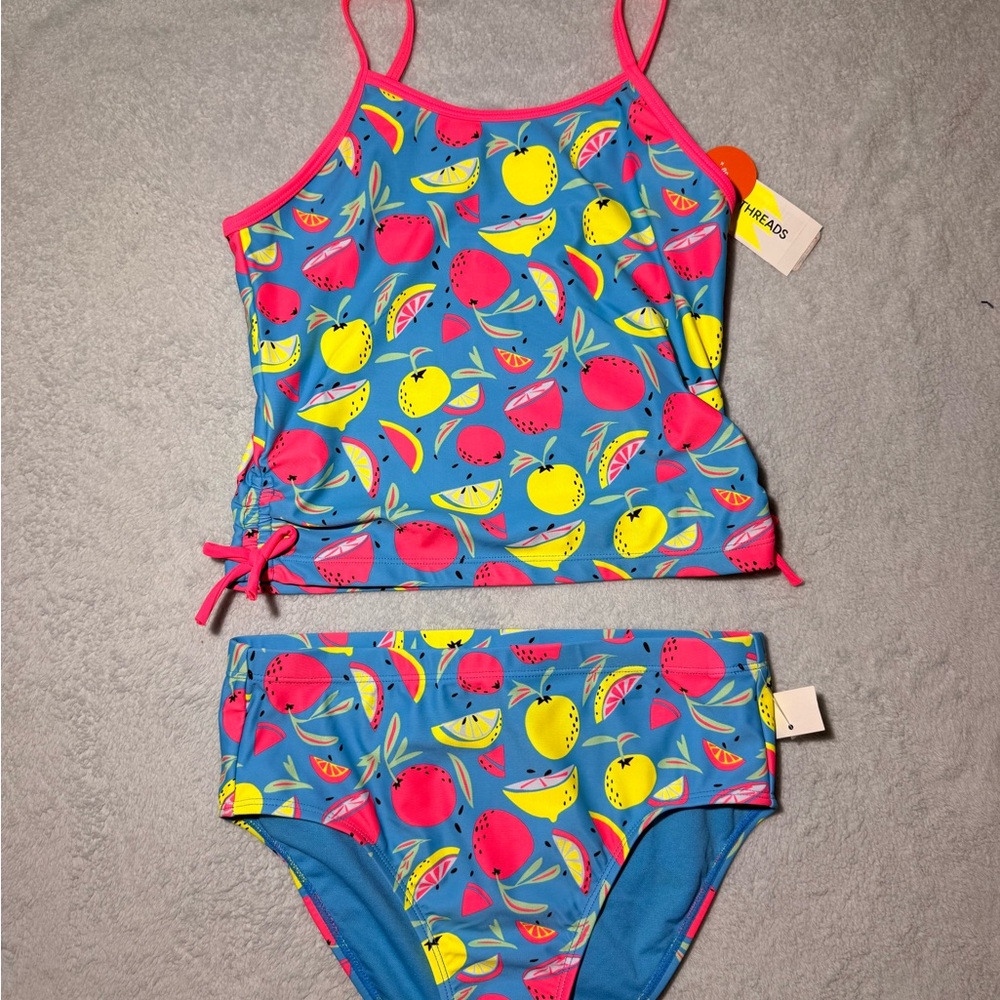NWT- Epic Threads Big Girls Citrus Two-Piece Cutout Tankini Set size L